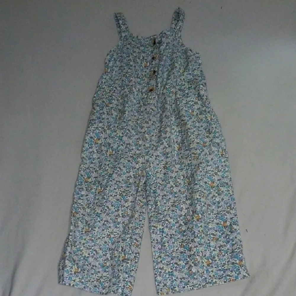 OshKosh B'gosh Blue and Yellow Floral Jumpsuit 4